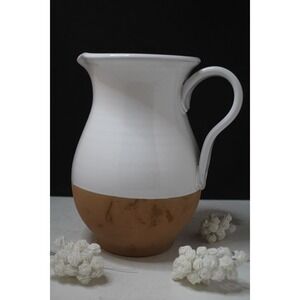 Made in‎ Italy 8" Clay White Glazed Pitcher with Handle